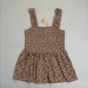 JODIFL Smocked Floral Babydoll Tank Ruffle Strap Cottagecore Prairie Small NWT